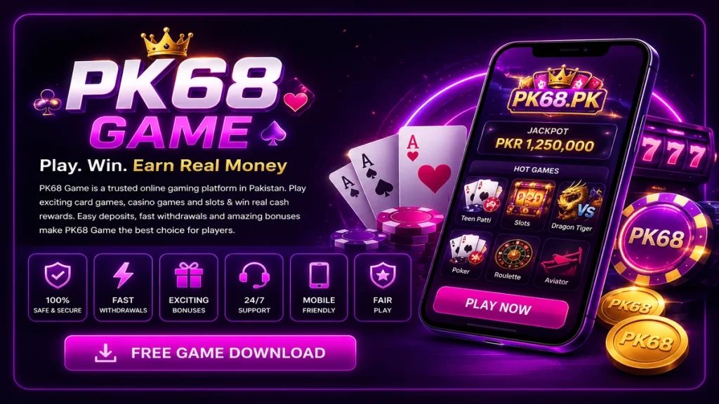 PK68 Game download APK banner for Android and iOS